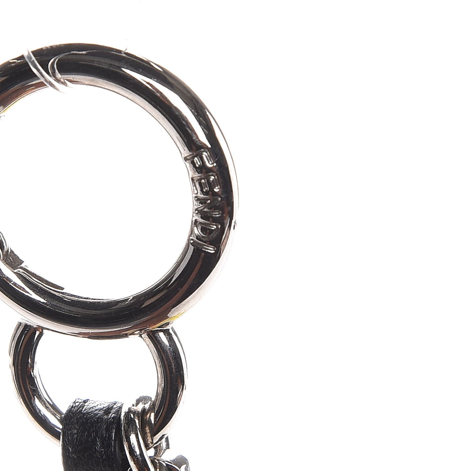Fendi Fox Mink Goat Fur Mini Karlito Bag Charm White Black Flamingo 4 of 4