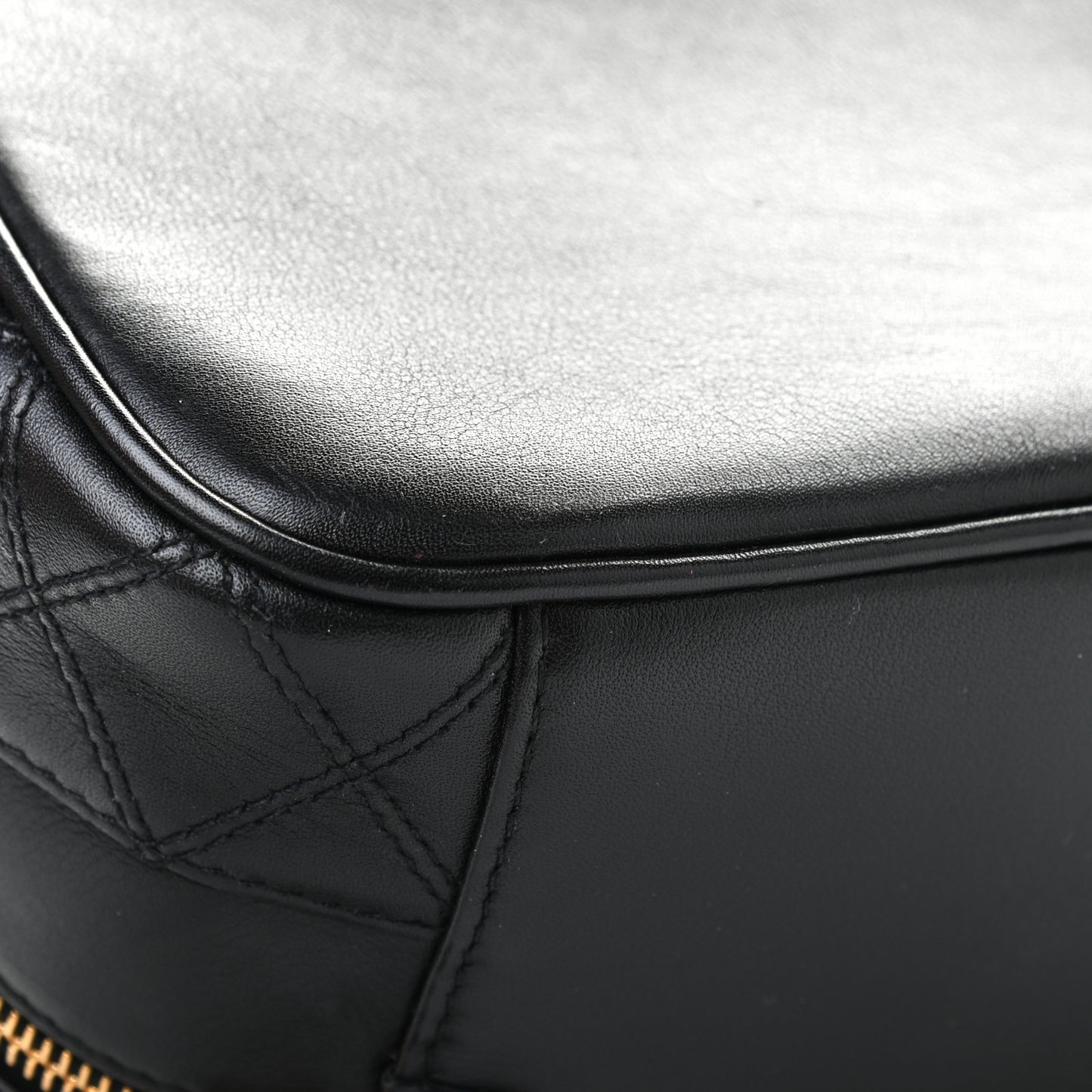 Lambskin Vanity Cosmetic Case Black