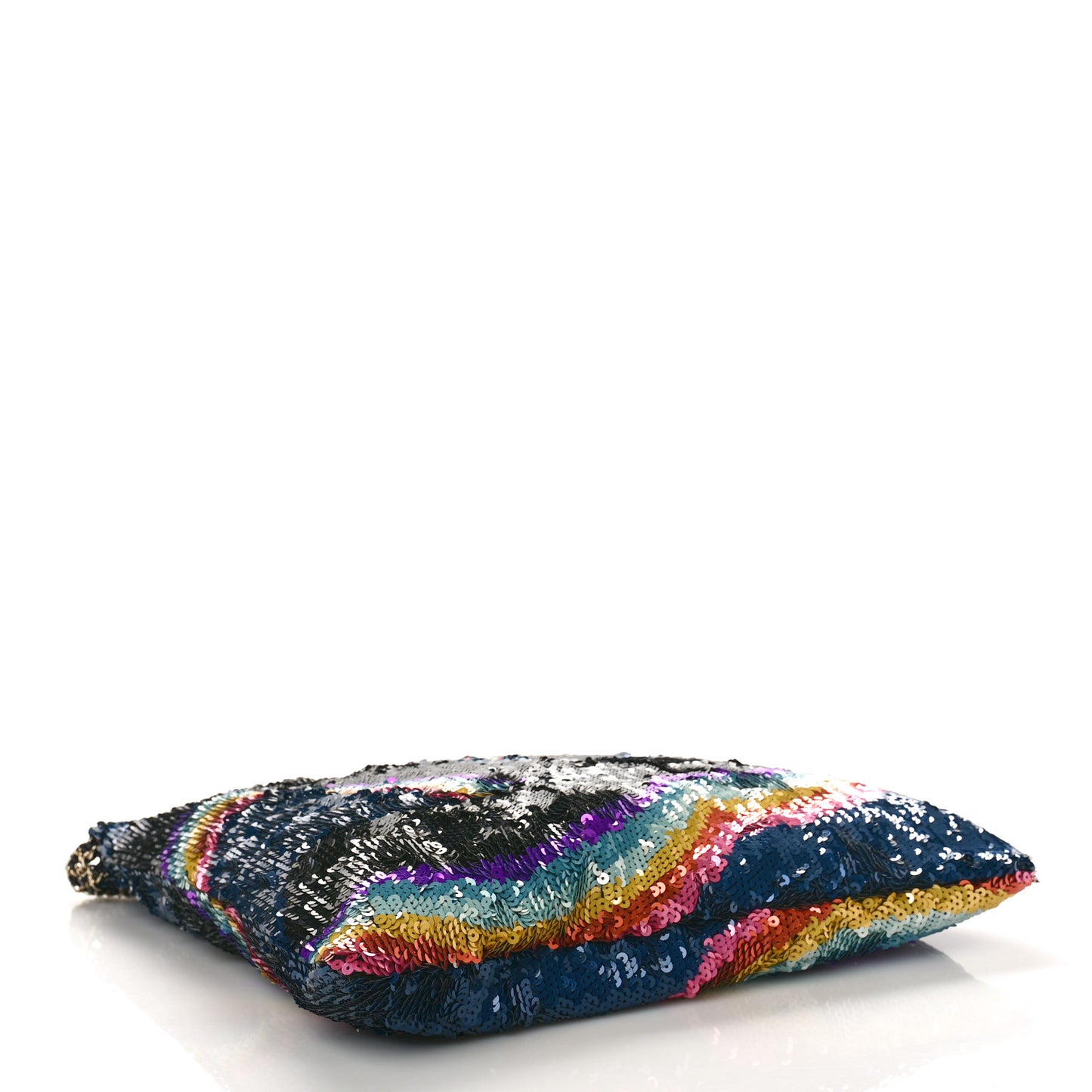 Sequin Drawstring Tote Blue Black Multicolor