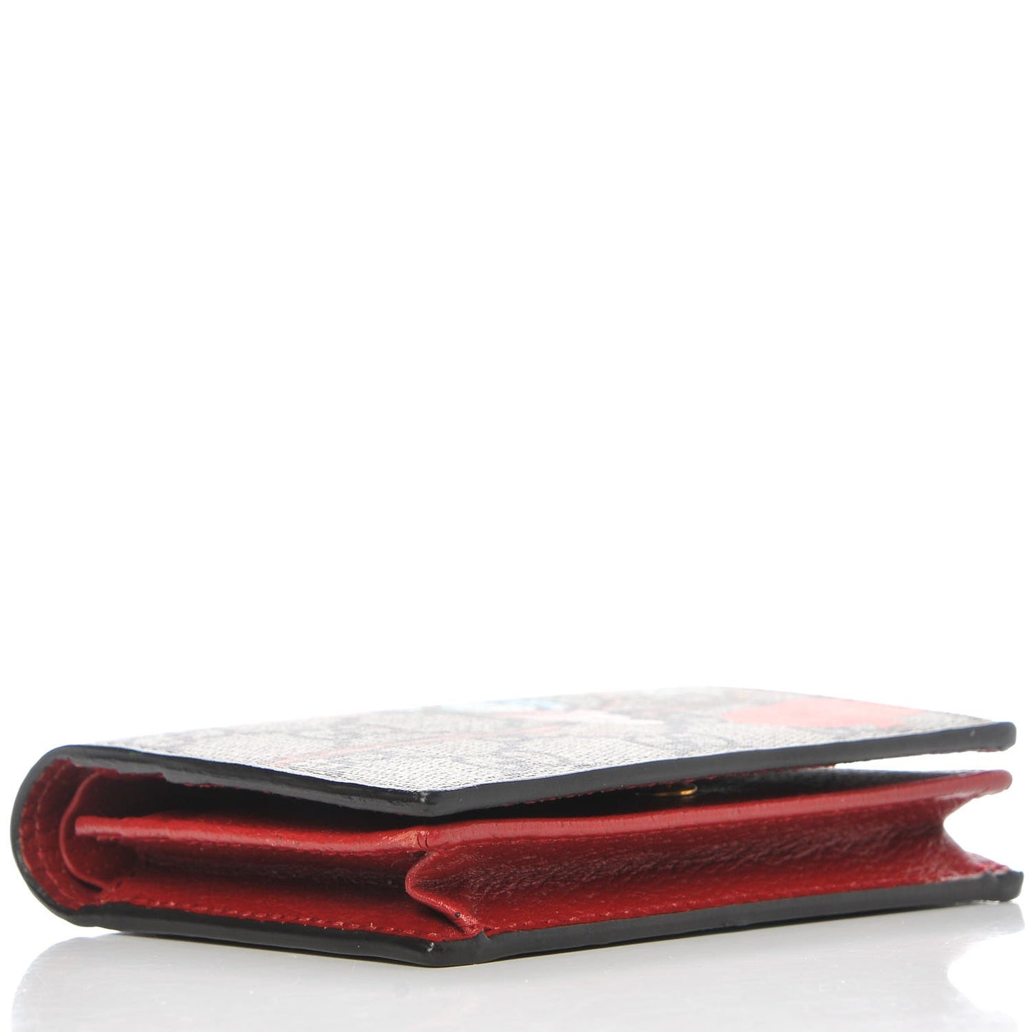 GG Supreme Monogram Tian Card Case Beige Multicolor Red