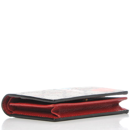 Gucci GG Supreme Monogram Tian Card Case Beige Multicolor Red 4 of 8