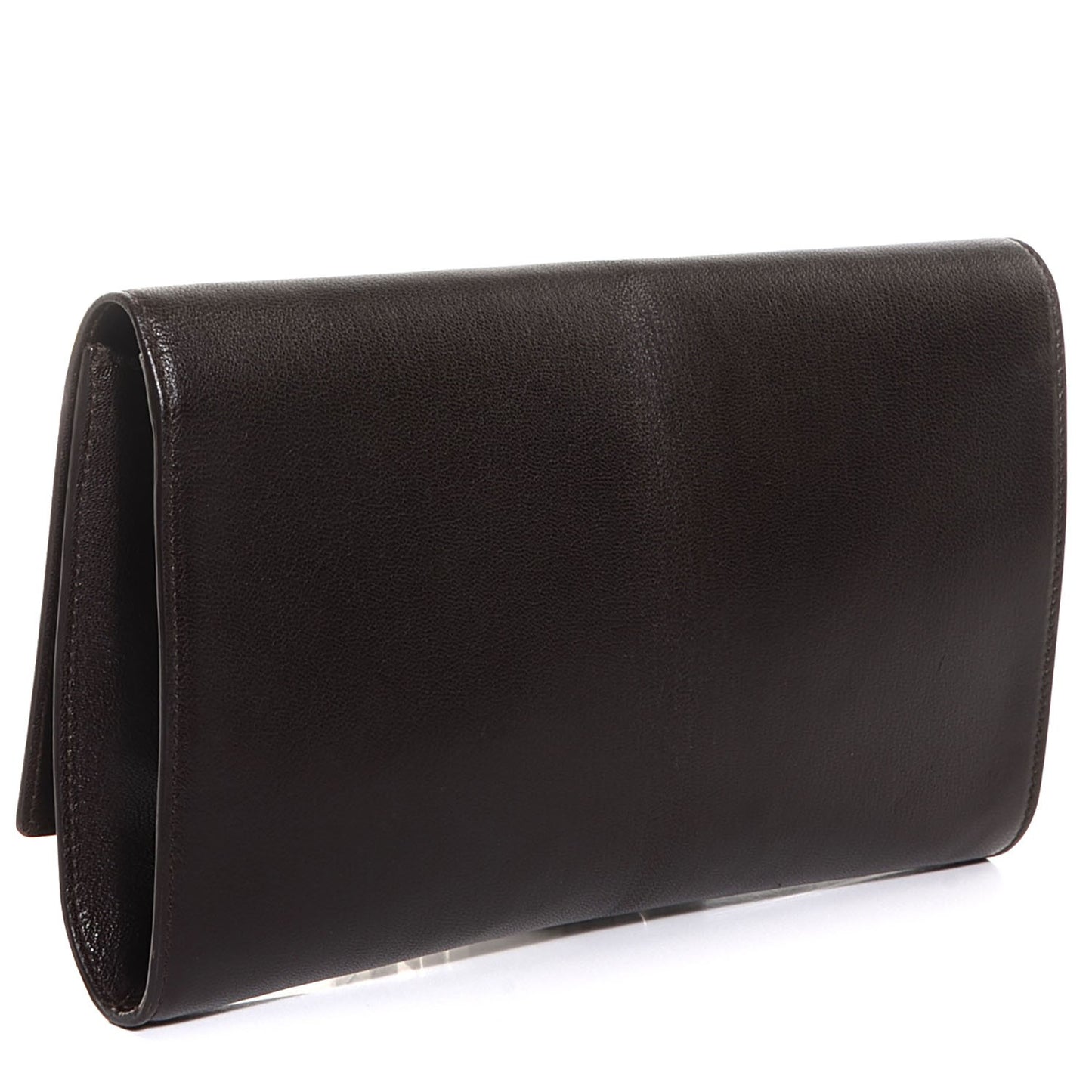 Goatskin Large Belle de Jour Clutch Brown