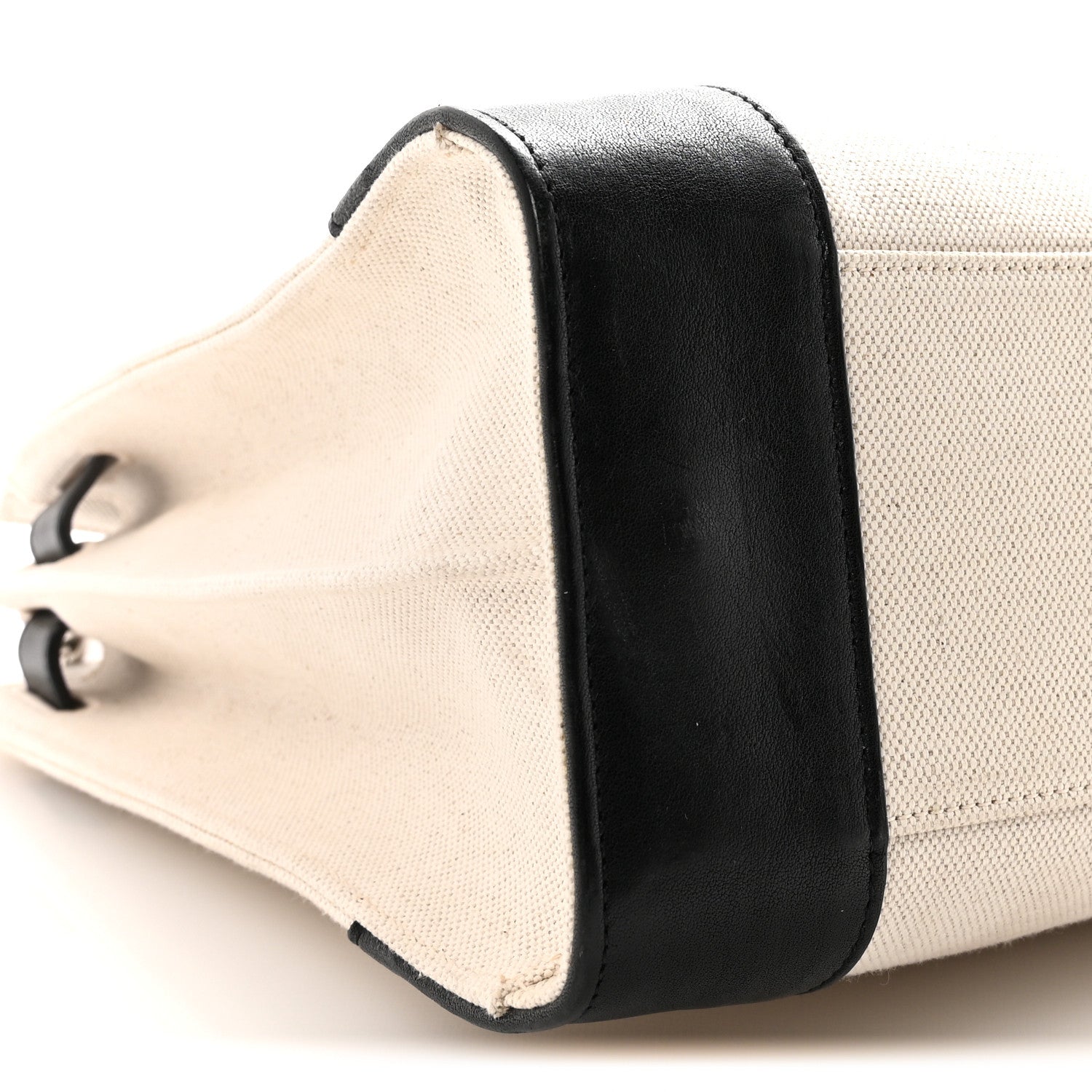 Saint Laurent Canvas Calfskin Large Thin Sac De Jour Naturel Black 8 of 9