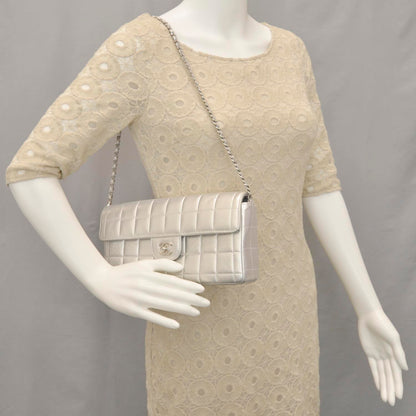 Chanel Lambskin East West Chocolate Bar Flap Silver 2 of 11