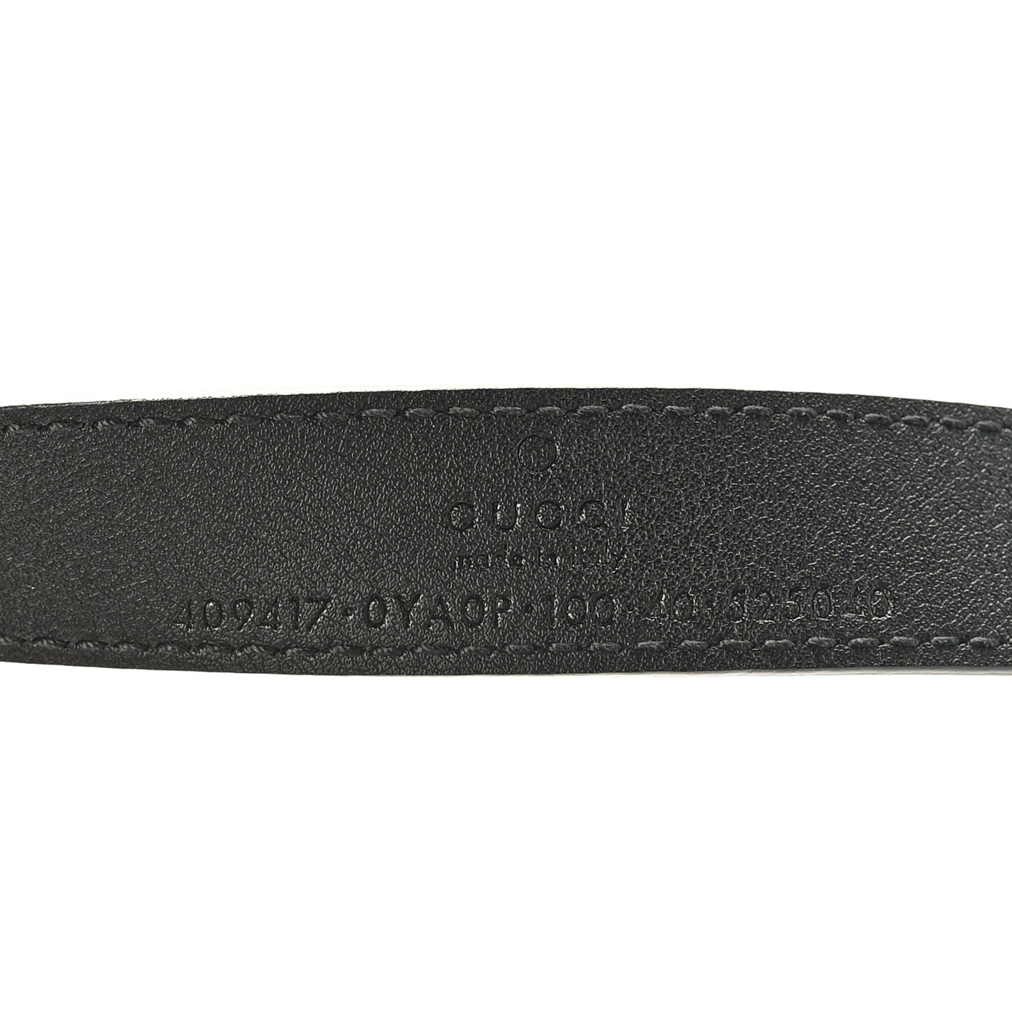 Plutone Calfskin Palladium Double G 20mm Belt 100 40 Black