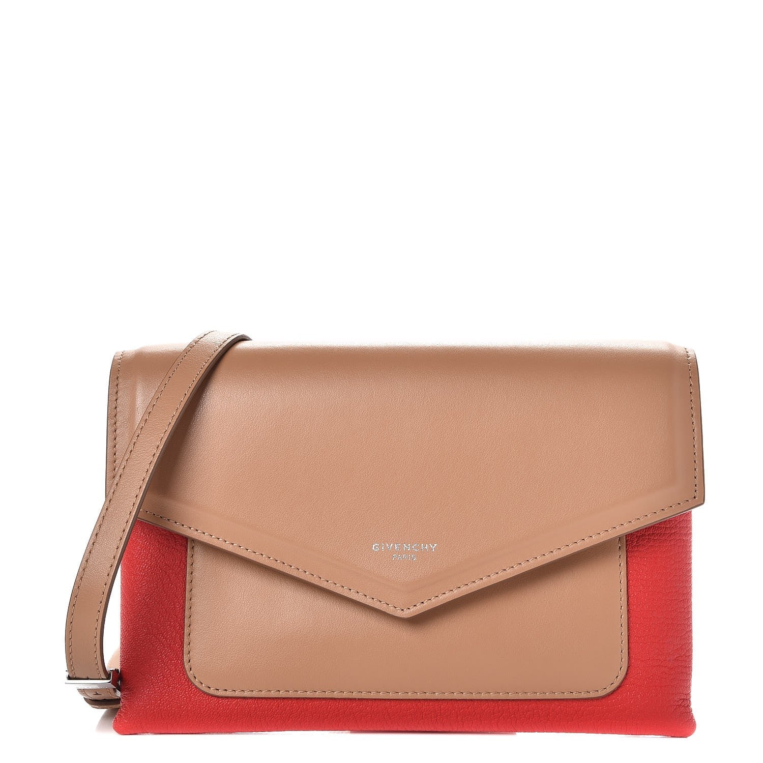 Givenchy Calfskin Duetto Crossbody Beige Red 1 of 8