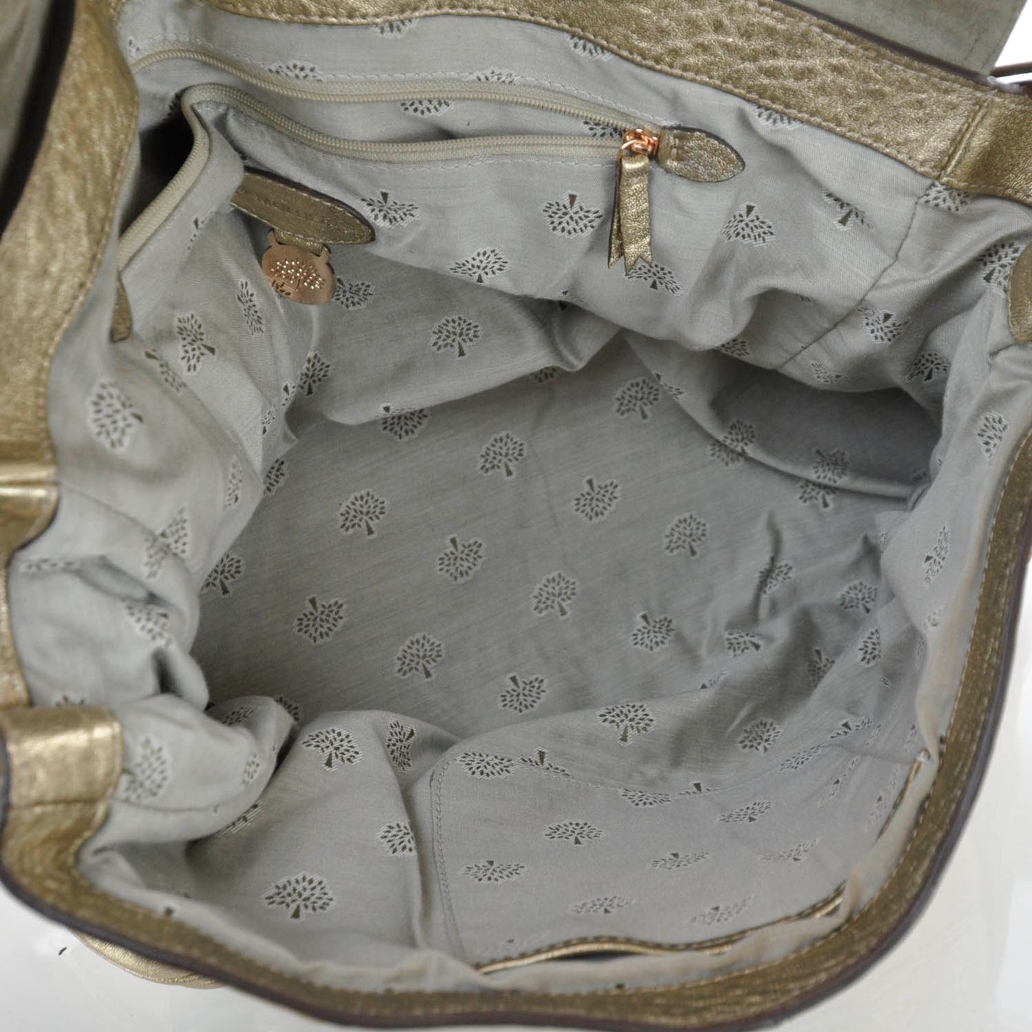 Grainy Leather Alexa Satchel Metallic
