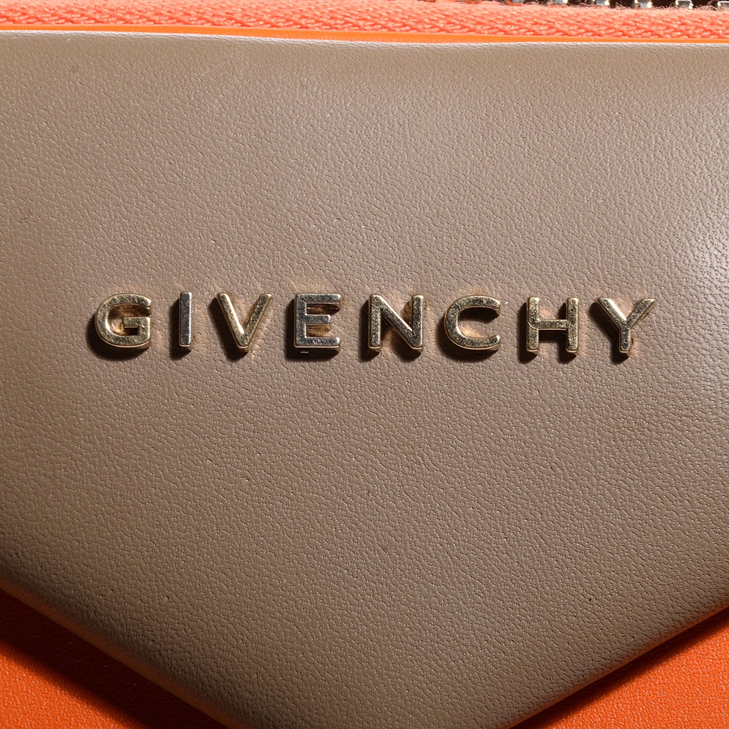 Smooth Calfskin Medium Bi-Color Antigona Orange Beige