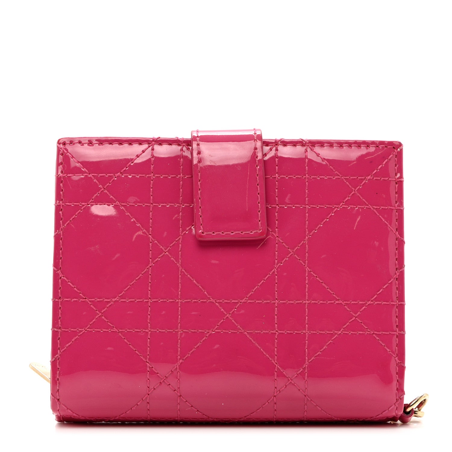 Christian Dior Patent Cannage Lady Dior Eden Wallet Pink 1 of 8