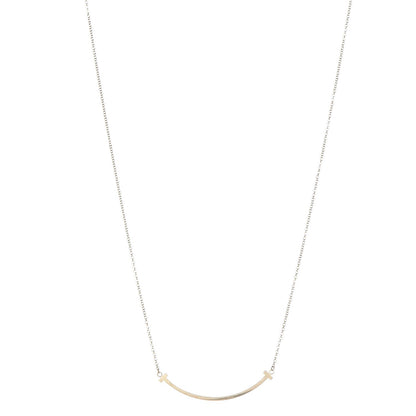 Tiffany 18K Yellow Gold Small T Smile Pendant Necklace 1 of 7