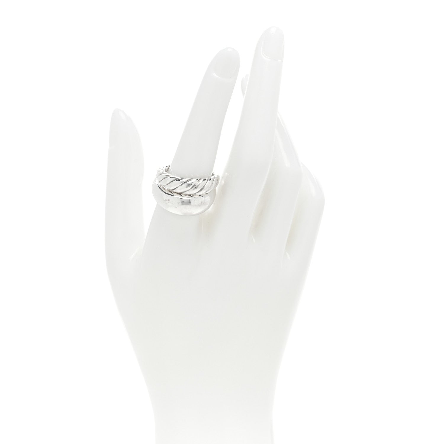 David Yurman Sterling Silver 17mm Pure Form Two Row Ring 54 7 2 of 4