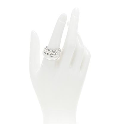 David Yurman Sterling Silver 17mm Pure Form Two Row Ring 54 7 2 of 4