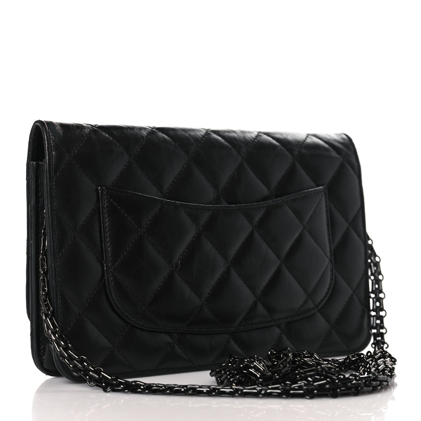 Aged Calfskin Quilted Reissue Wallet On Chain WOC So Black