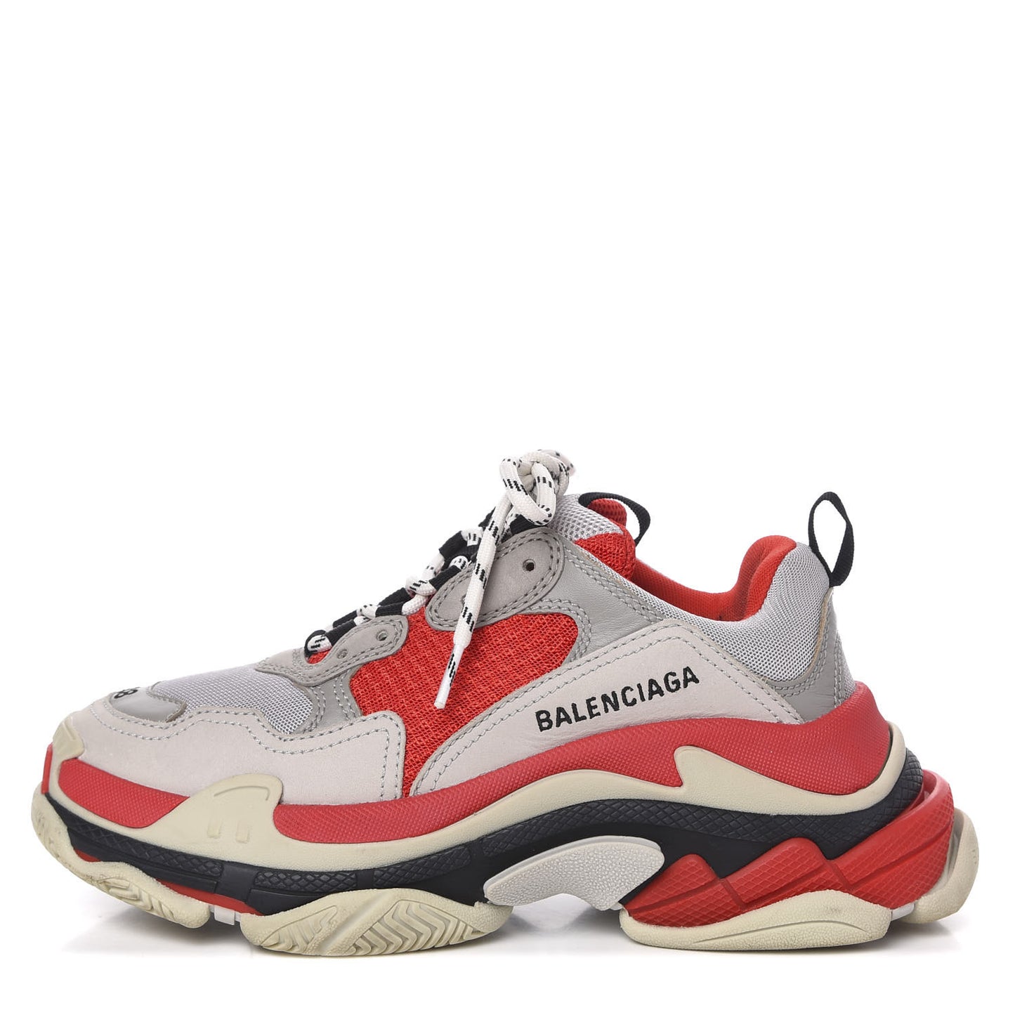 Fabric Mesh Womens Triple S Sneakers 38 Red Grey White
