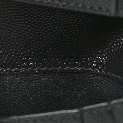 Saint Laurent Grain De Poudre Matelasse Chevron Monogram Zipped Two-Part Wallet Black 7 of 8