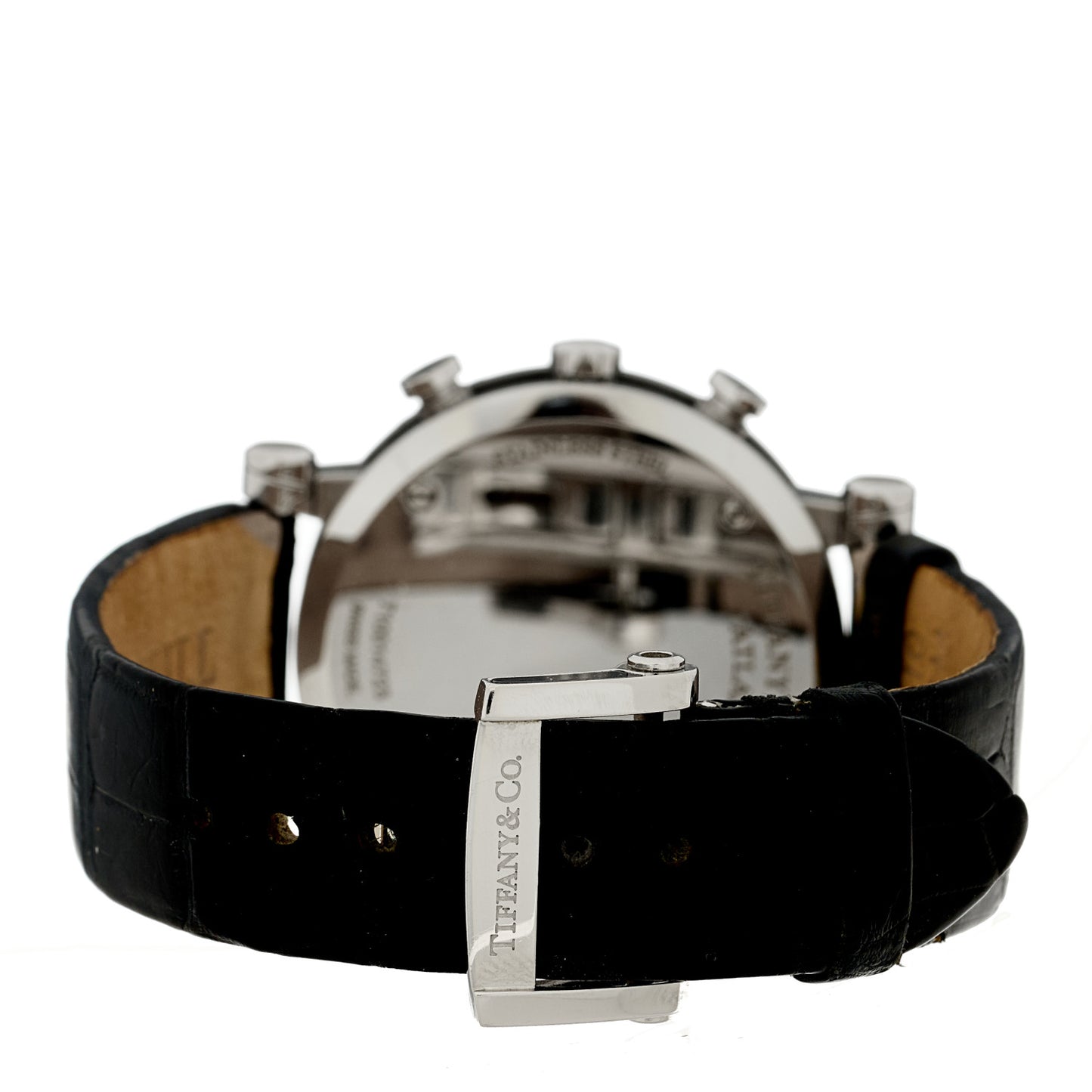 Stainless Steel Alligator 36mm Atlas Chronograph Quartz Watch Black