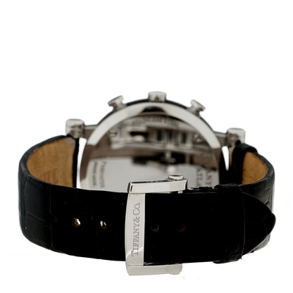 Tiffany Stainless Steel Alligator 36mm Atlas Chronograph Quartz Watch Black 3 of 4