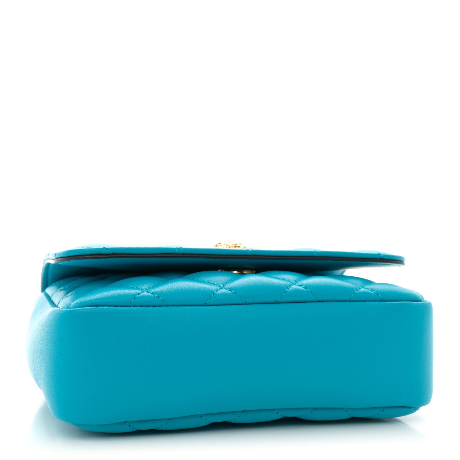 Versace Nappa Quilted Small Medusa Chain Crossbody Blue 4 of 10