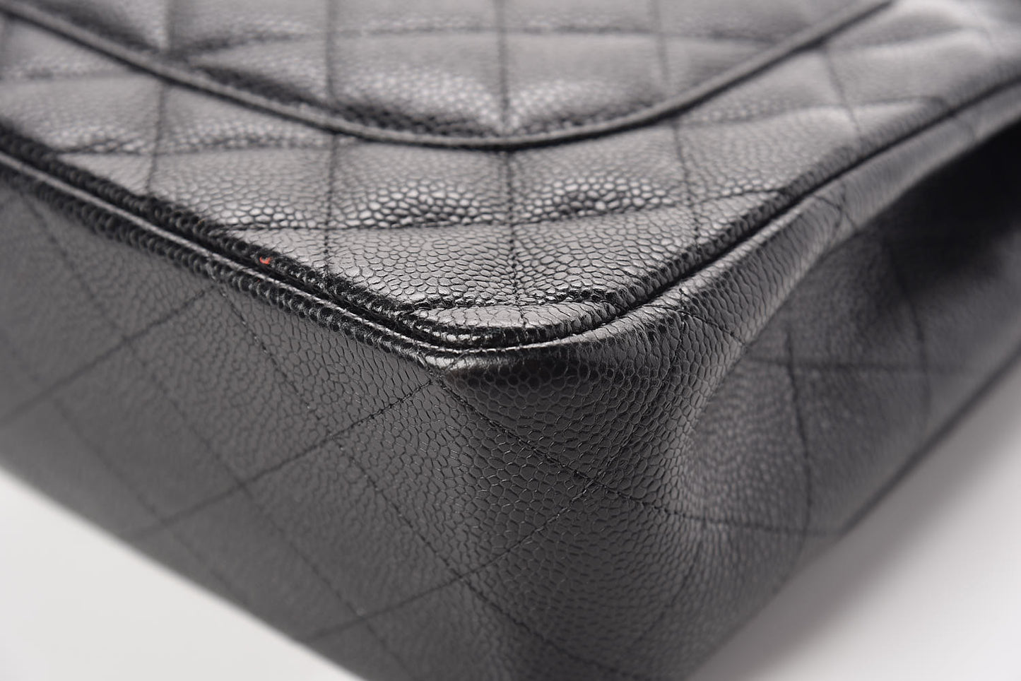 Caviar Quilted Jumbo Double Flap Black