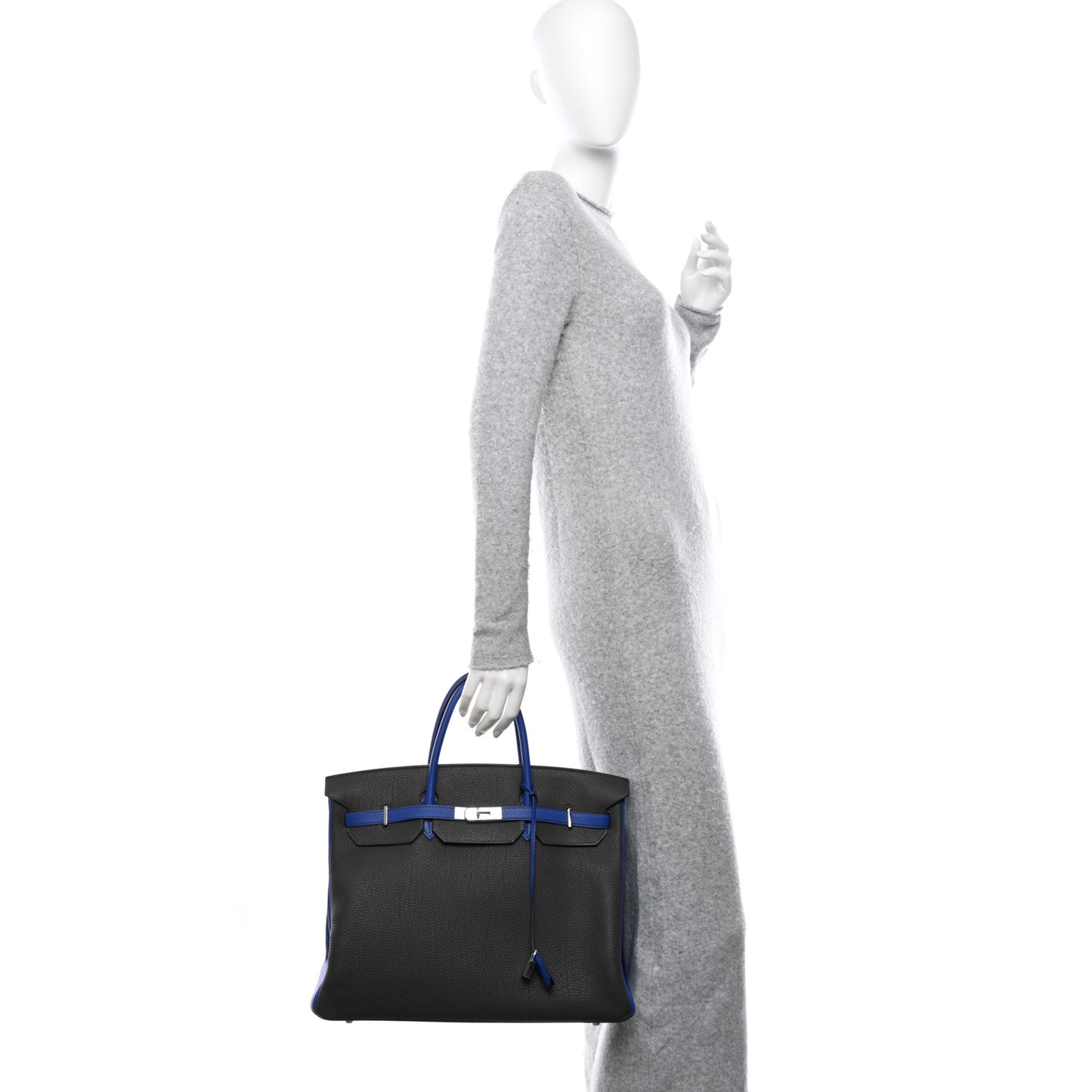 Togo Horseshoe Birkin 40 Etain Bleu Electrique