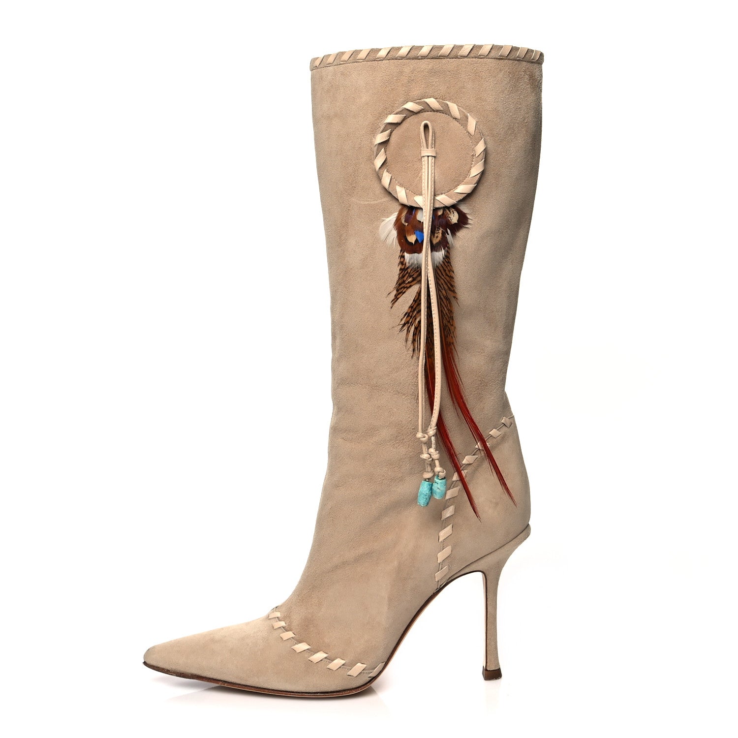 Jimmy Choo Suede Dreamcatcher Boots 39 Beige 1 of 7