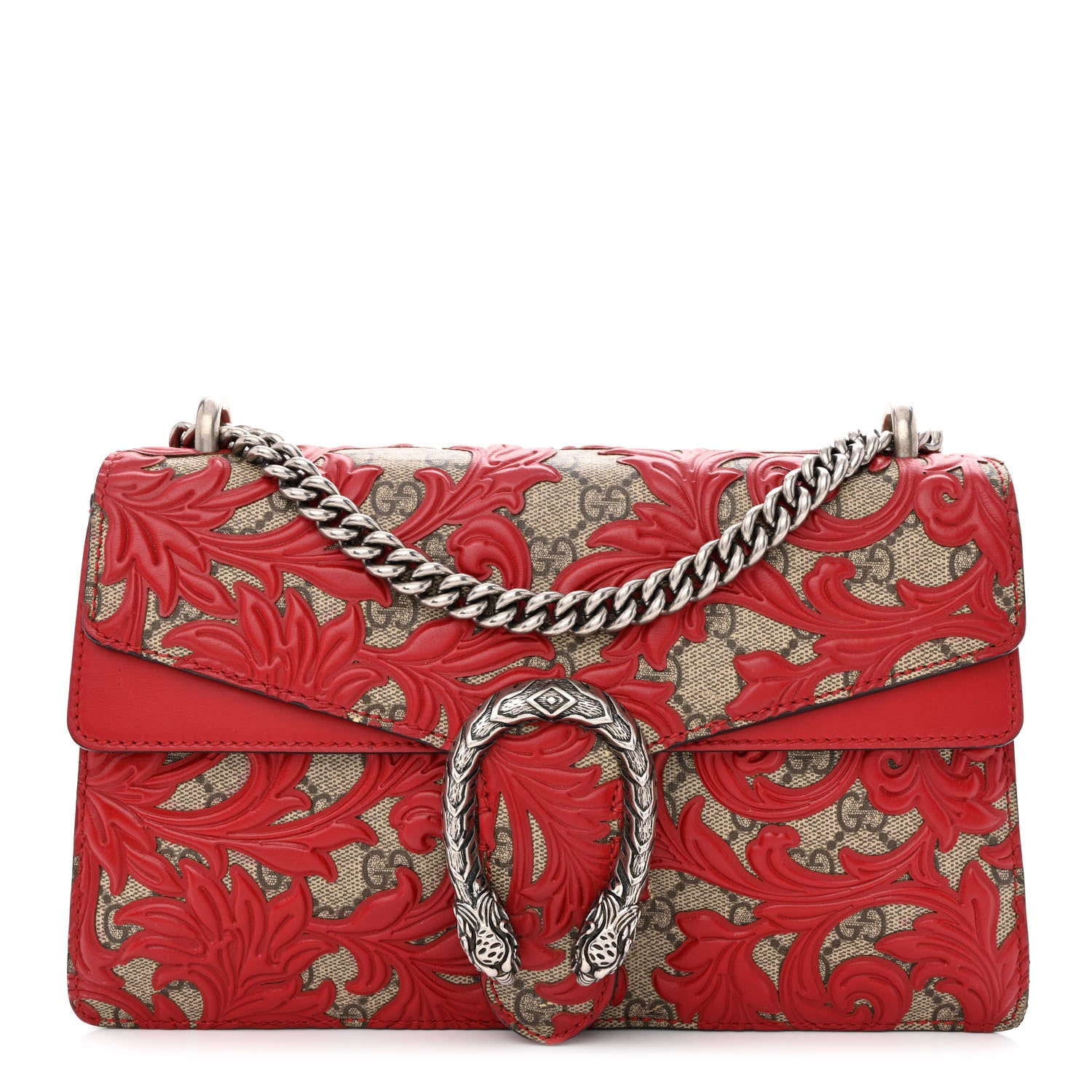 Gucci GG Supreme Monogram Arabesque Small Dionysus Shoulder Bag Hibiscus Red 1 of 10