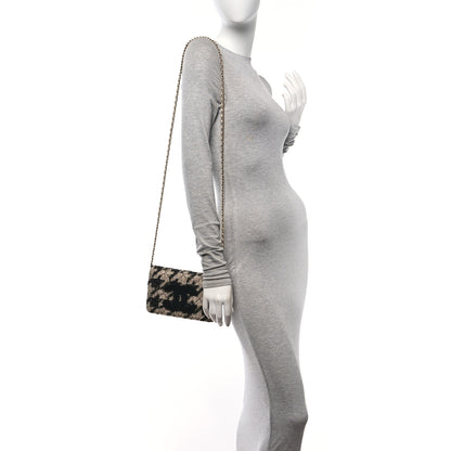 Chanel Tweed Shearling Quilted Chanel Wallet On Chain WOC Beige Black 2 of 10