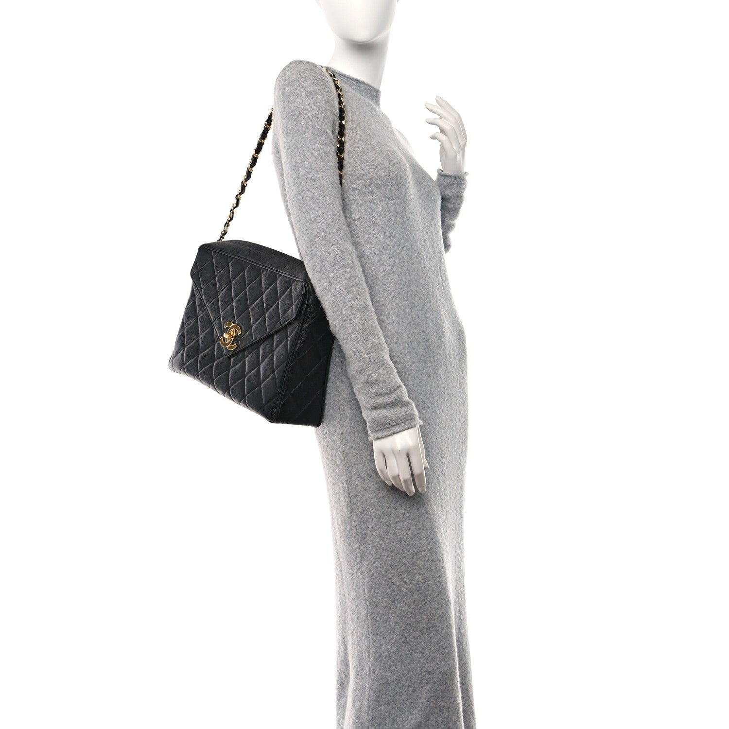 Chanel Caviar Envelope Large Camera Case Black 2 of 11