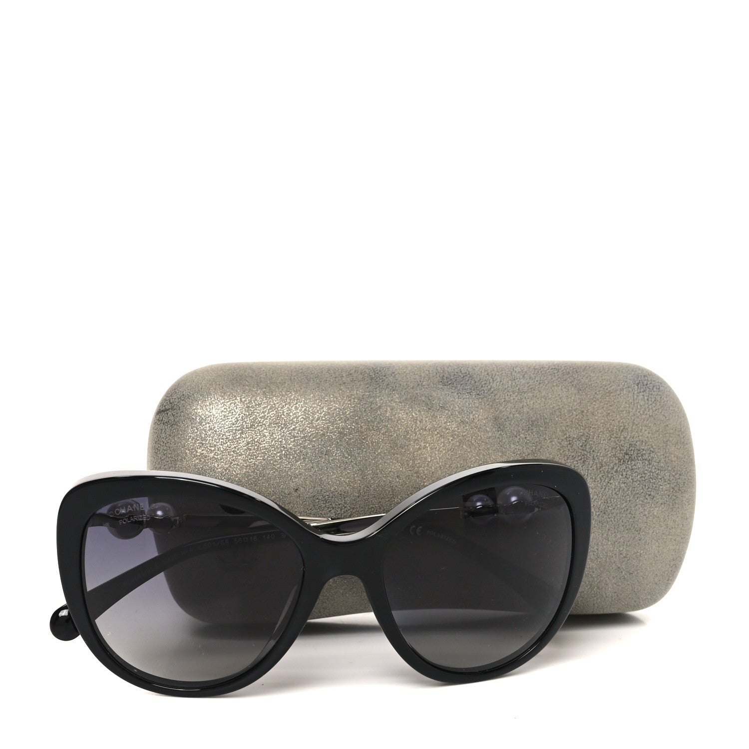 Chanel Acetate Pearl Polarized Winter Butterfly Sunglasses 5338-H-A Black 7 of 7