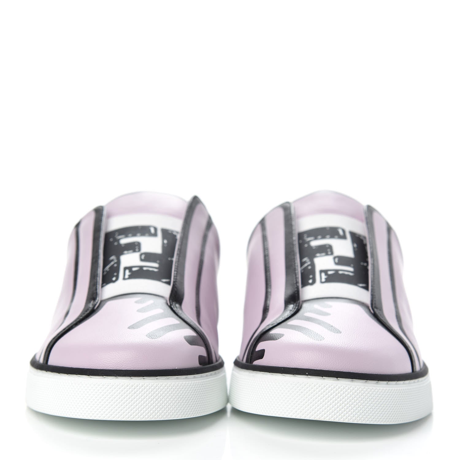 Fendi X JOSHUA VIDES Nappa Rockoclick Slip On Sneakers 38.5 Pink Xiloph White Black 2 of 9