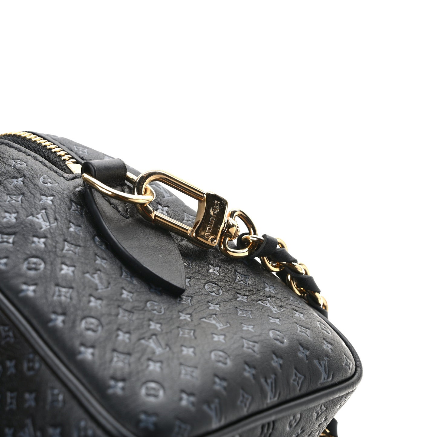 Calfskin Nanogram Embossed Speedy 20 Black