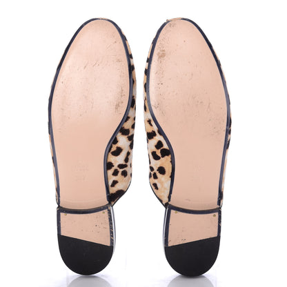 Gucci Calf Hair Leopard Print Womens Princetown Slippers 38.5 Naturale Black 5 of 10
