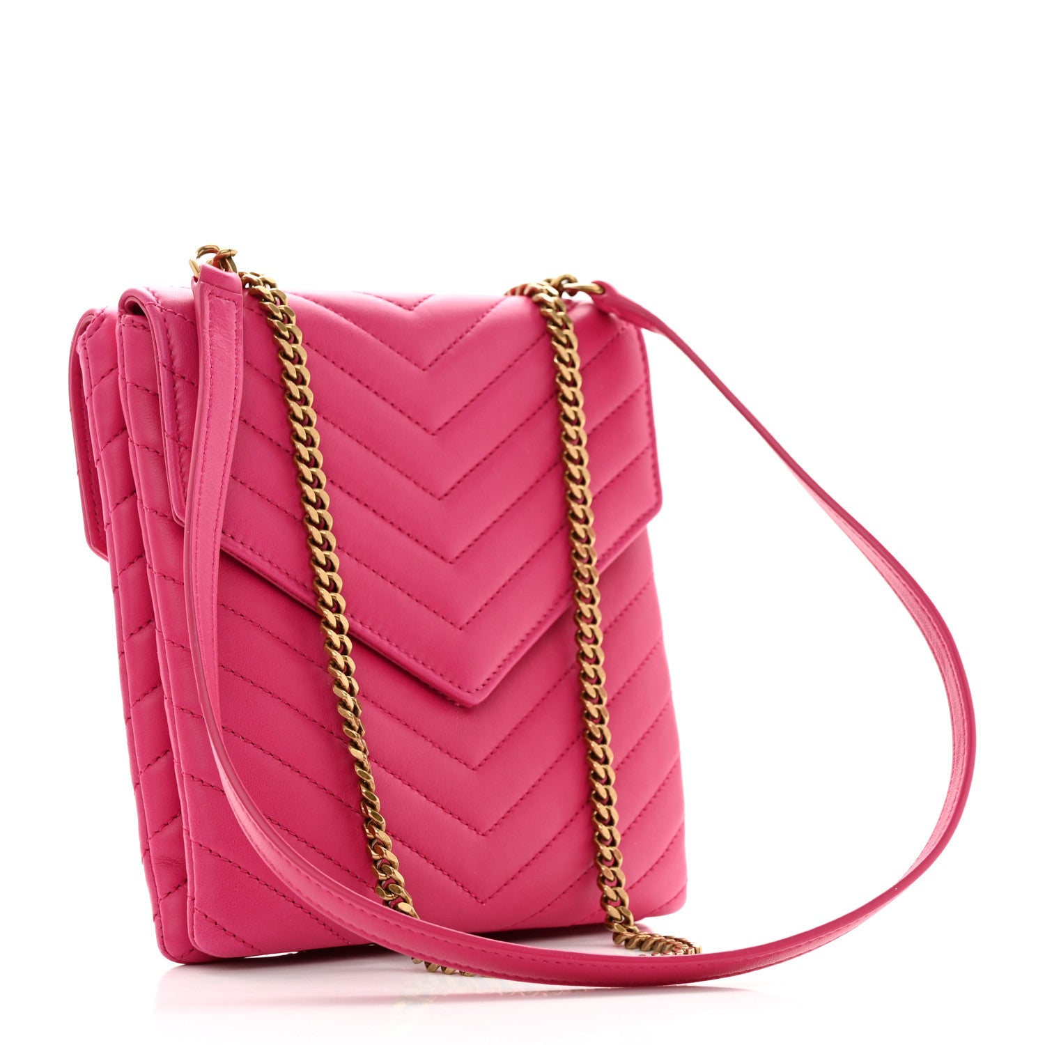 Saint Laurent Lambskin Quilted Double Flap Bag Pink 4 of 12