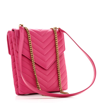 Saint Laurent Lambskin Quilted Double Flap Bag Pink 4 of 12