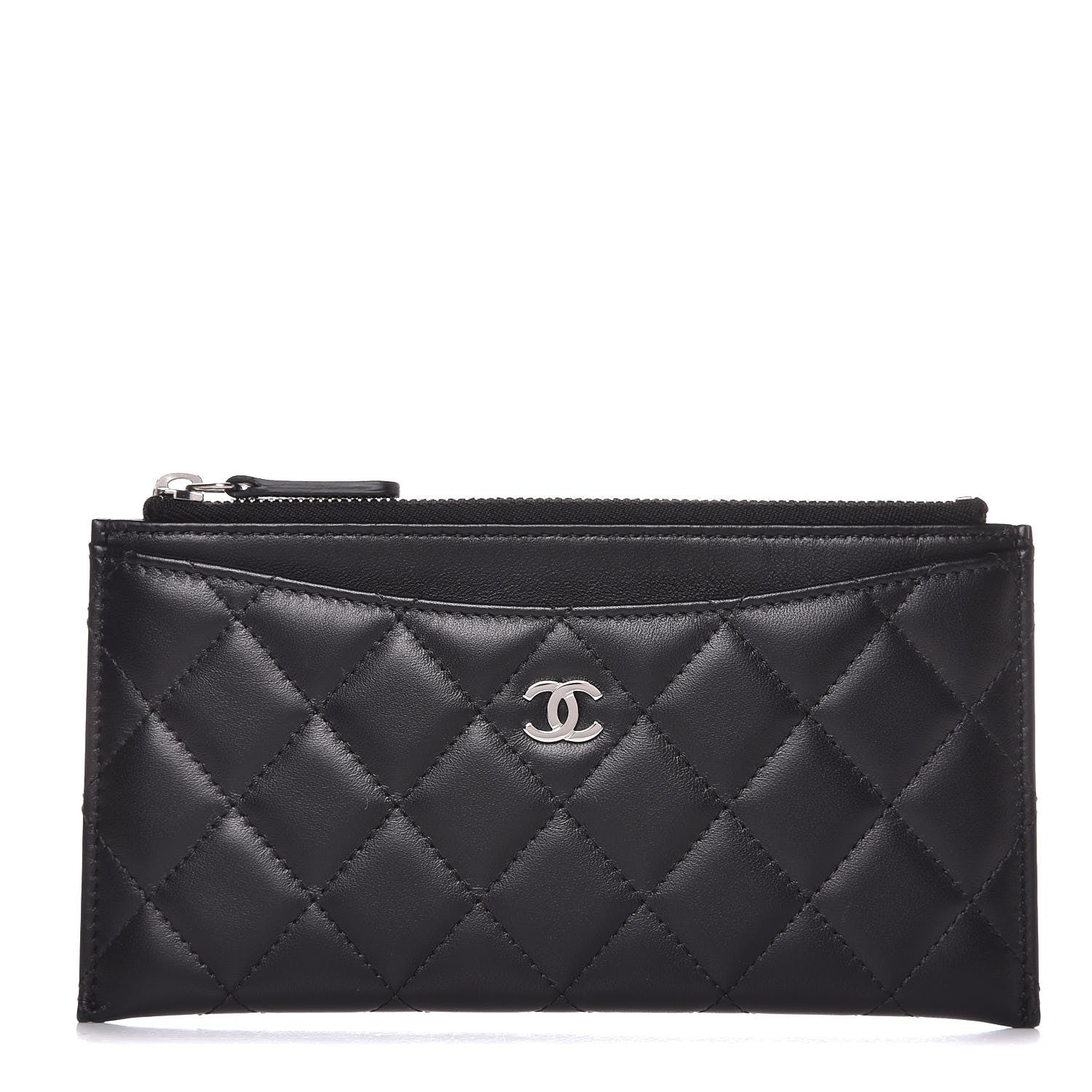 Chanel Lambskin Quilted Classic Zip Pouch Black 1 of 7