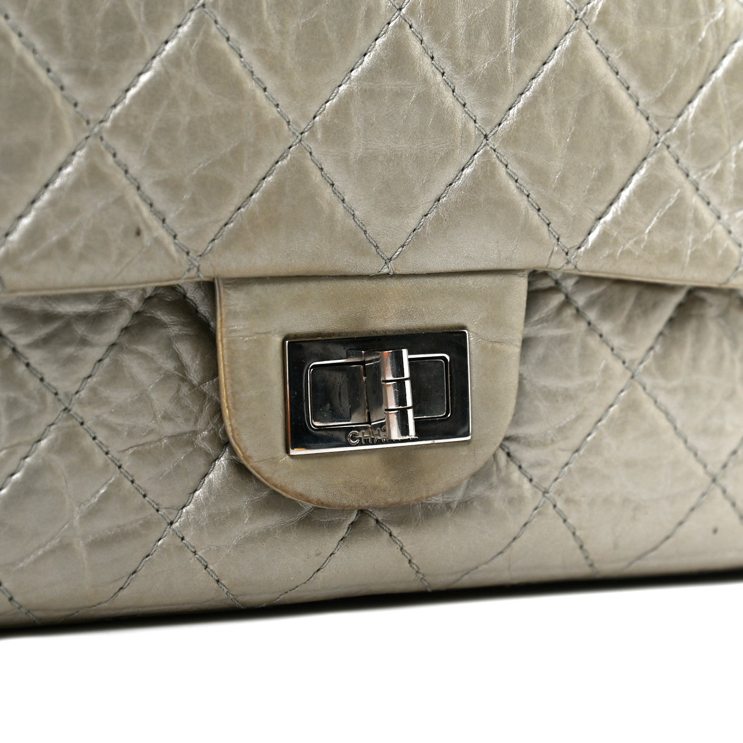 Chanel Metallic Aged Calfskin Quilted 2.55 Reissue 227 Flap Grey 13 of 16