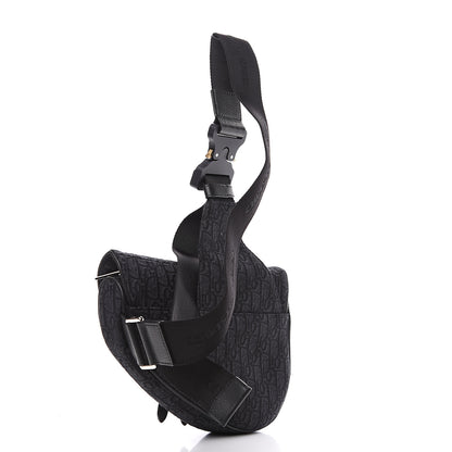 Christian Dior Oblique Mens Saddle Bag Black 2 of 9