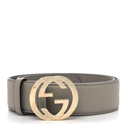 Gucci Moon Calfskin Interlocking G 37mm Belt 85 34 Storm Grey 1 of 5