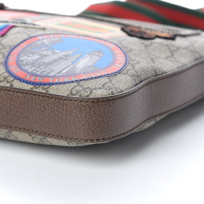 Gucci Soft GG Supreme Monogram Courrier Web Medium Flat Messenger Bag Beige New Acero Multicolor 6 of 10