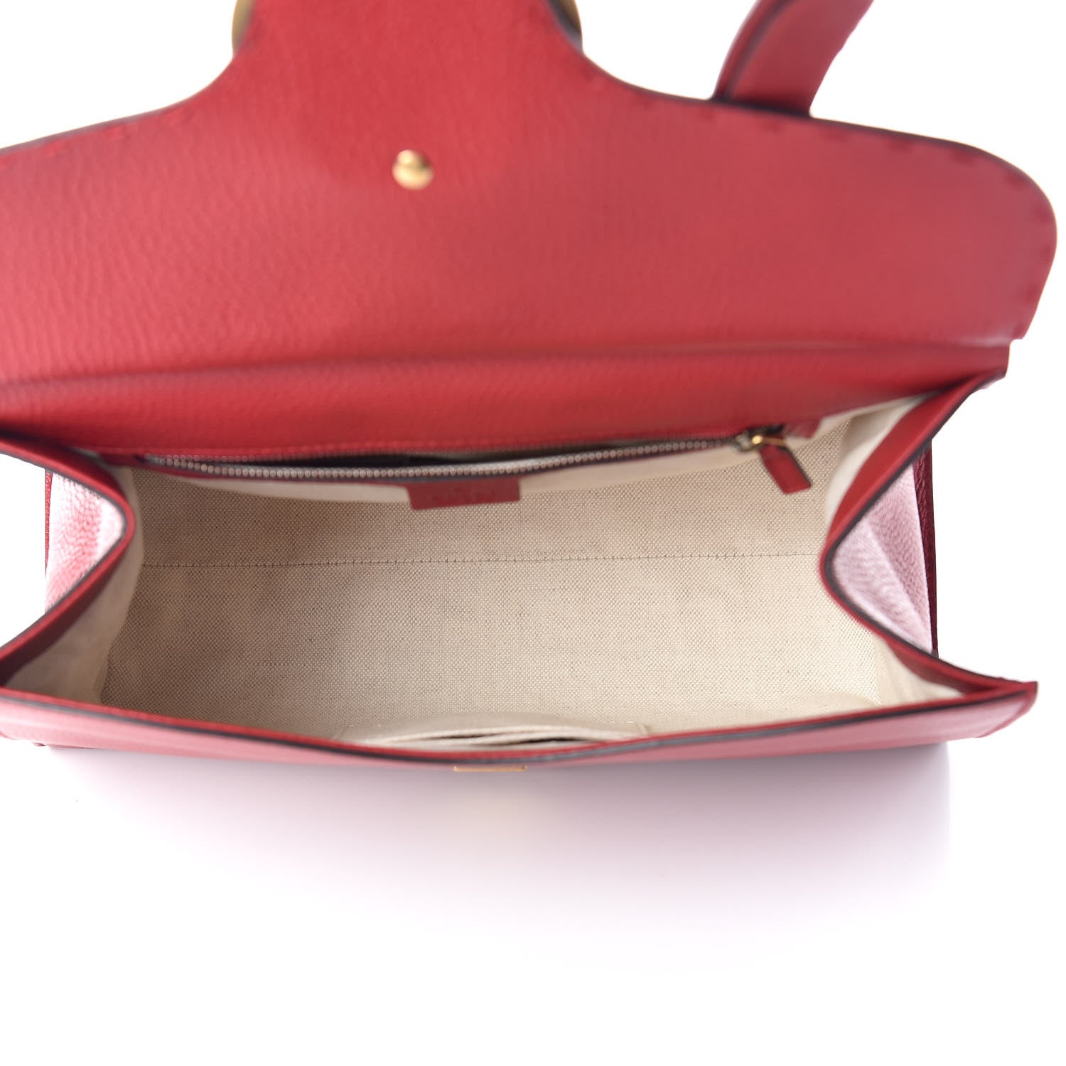 Gucci Calfskin Small GG Marmont Top Handle Bag Vulcanic Red 8 of 10