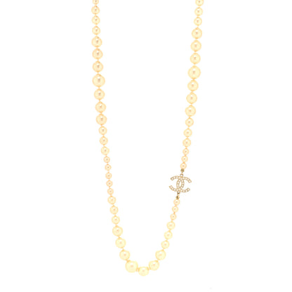 Chanel Graduated Pearl CC Long Necklace Gold 1 of 5