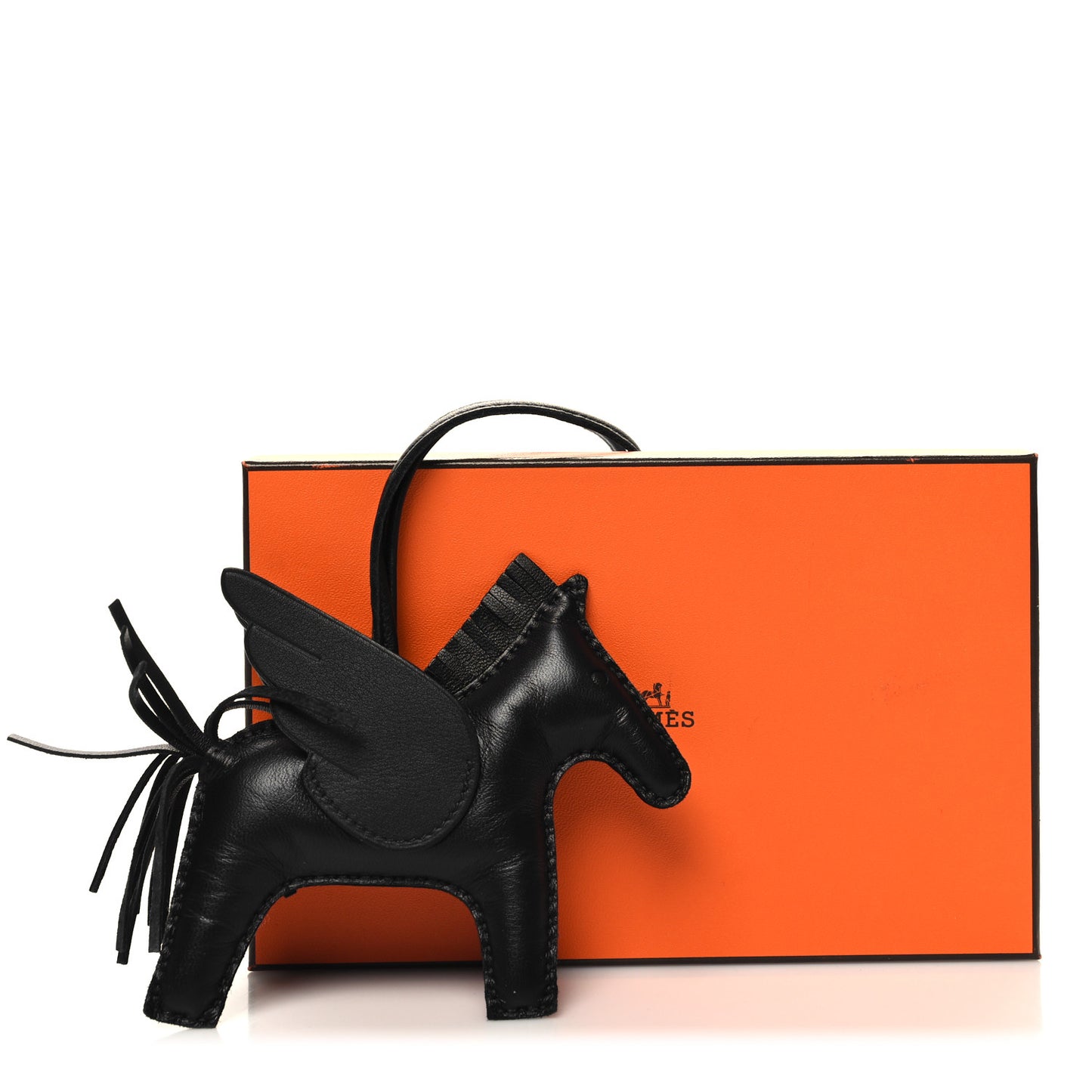 Milo Lambskin Grigri Rodeo Pegase Horse Bag Charm MM So Black