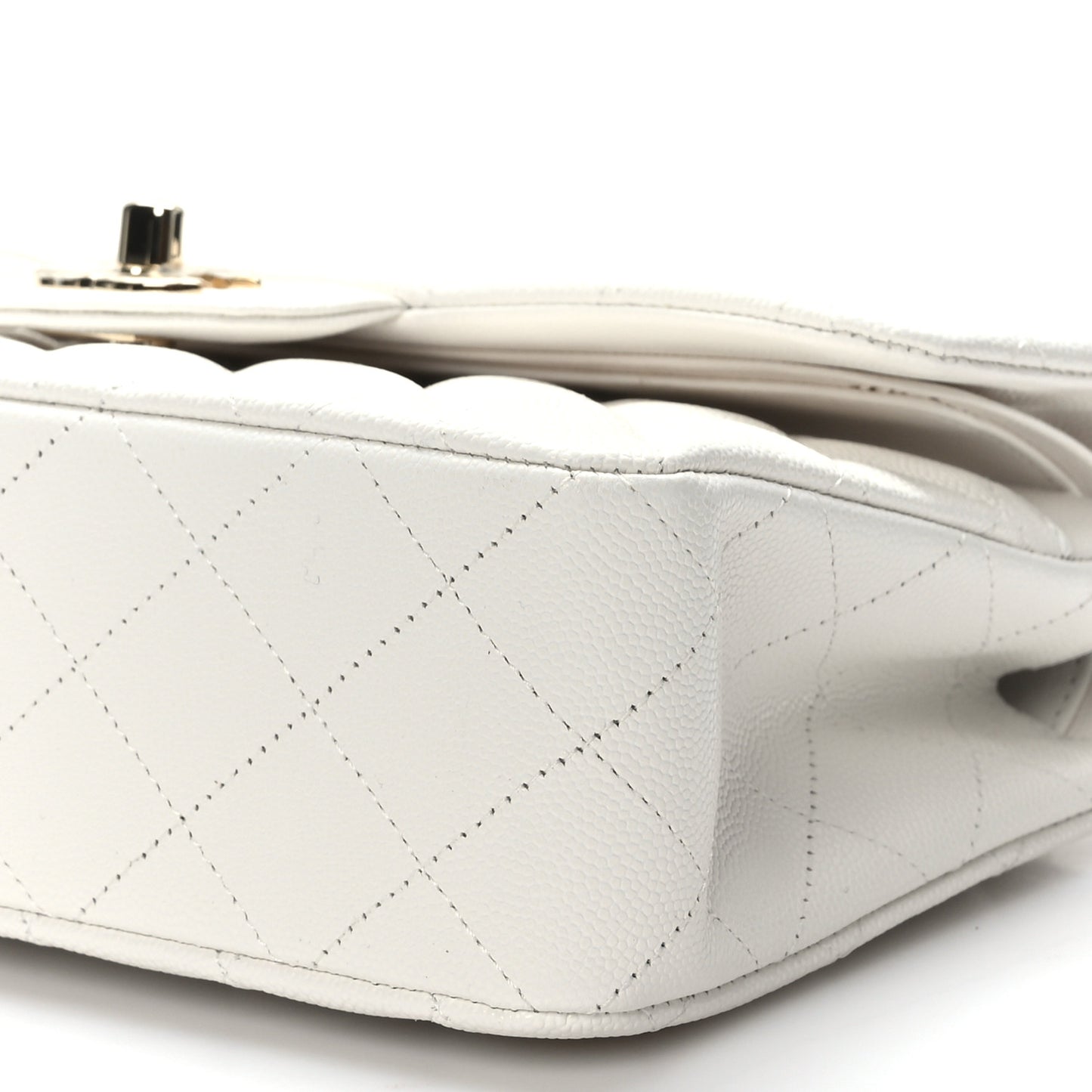 Caviar Quilted Small Double Flap White
