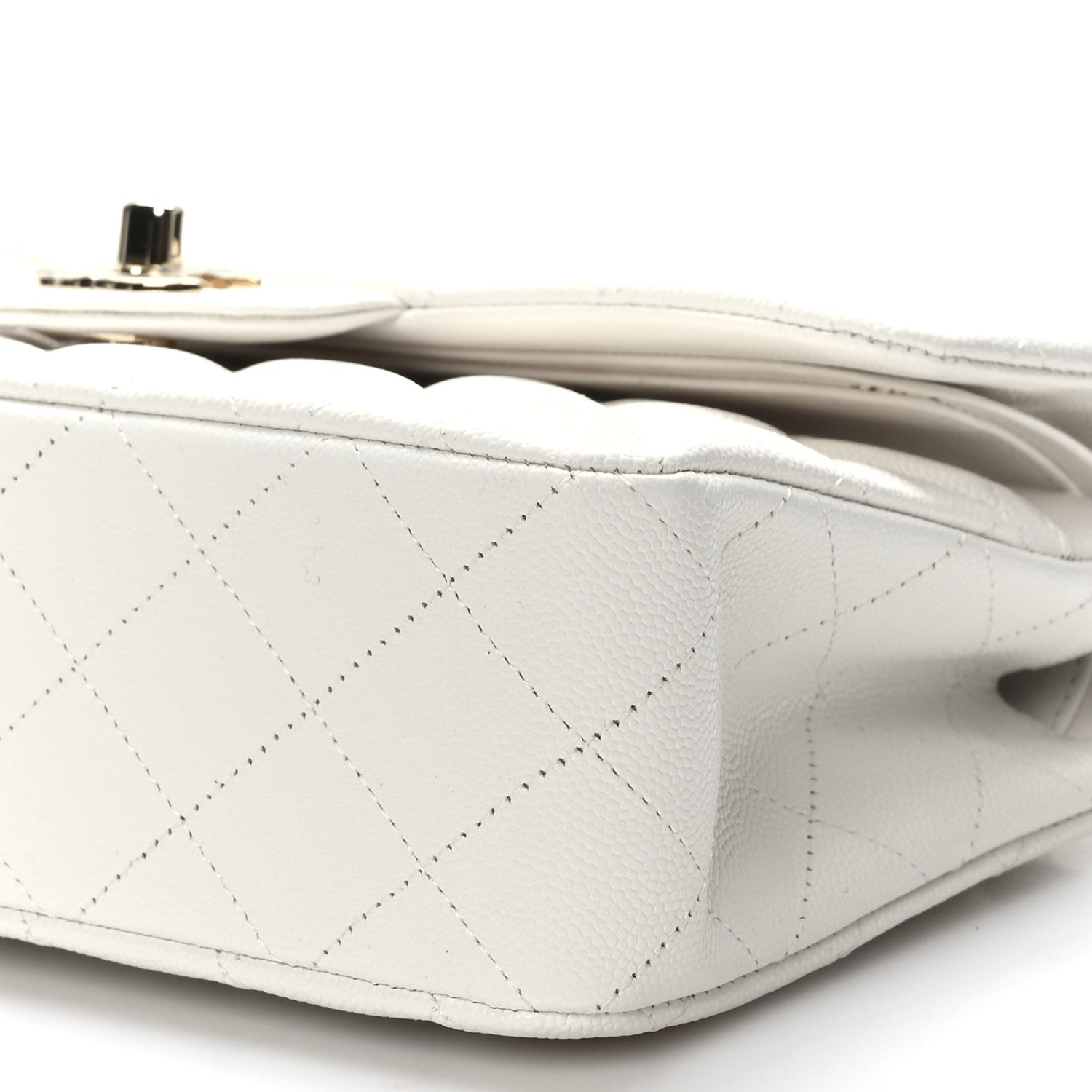 Chanel Caviar Quilted Small Double Flap White 9 of 10