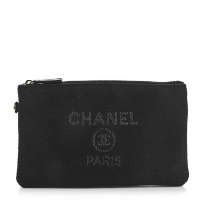 Chanel Mixed Fibers Small Deauville Pouch Black 1 of 8