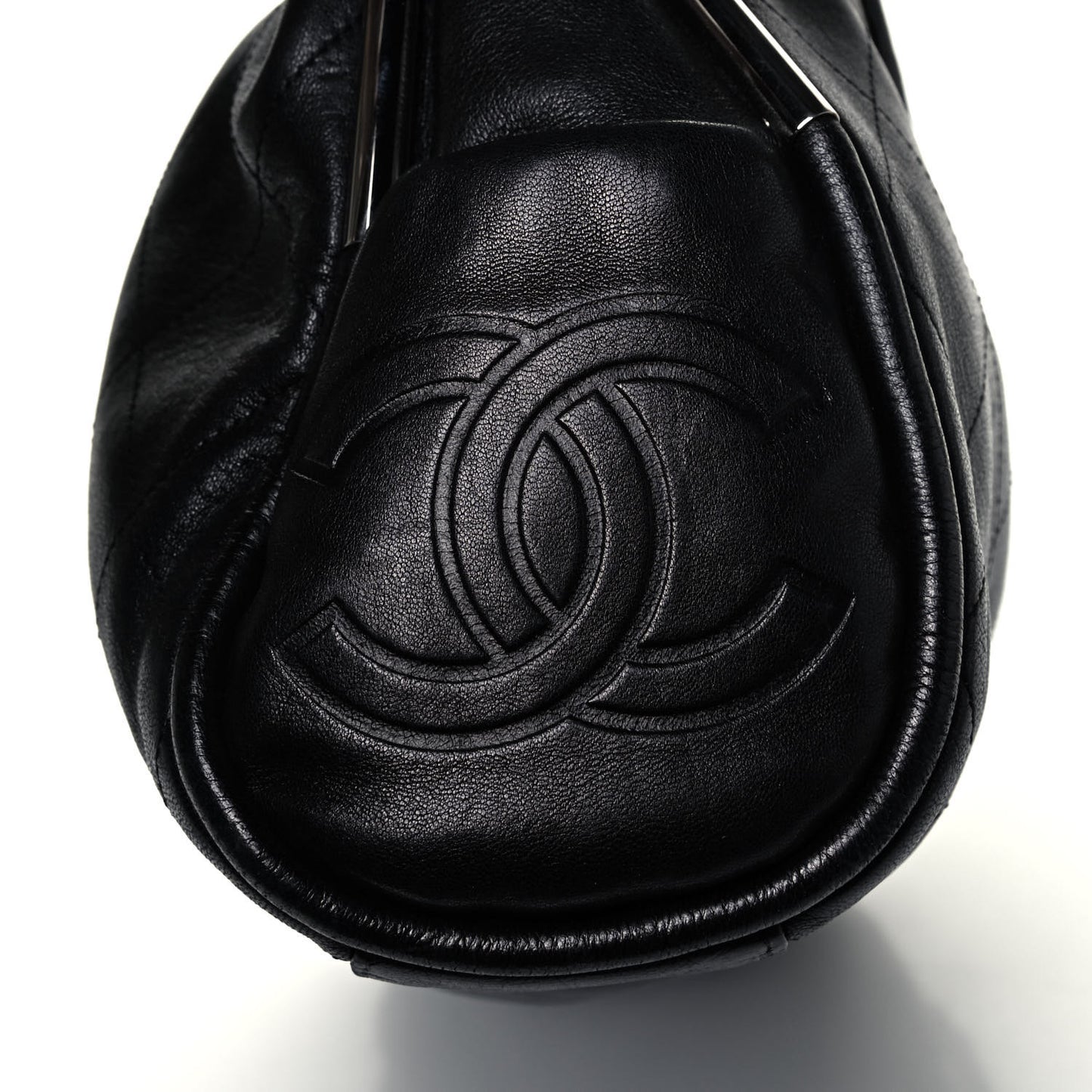 Lambskin Stitched Medium Ultimate Soft Tote Black