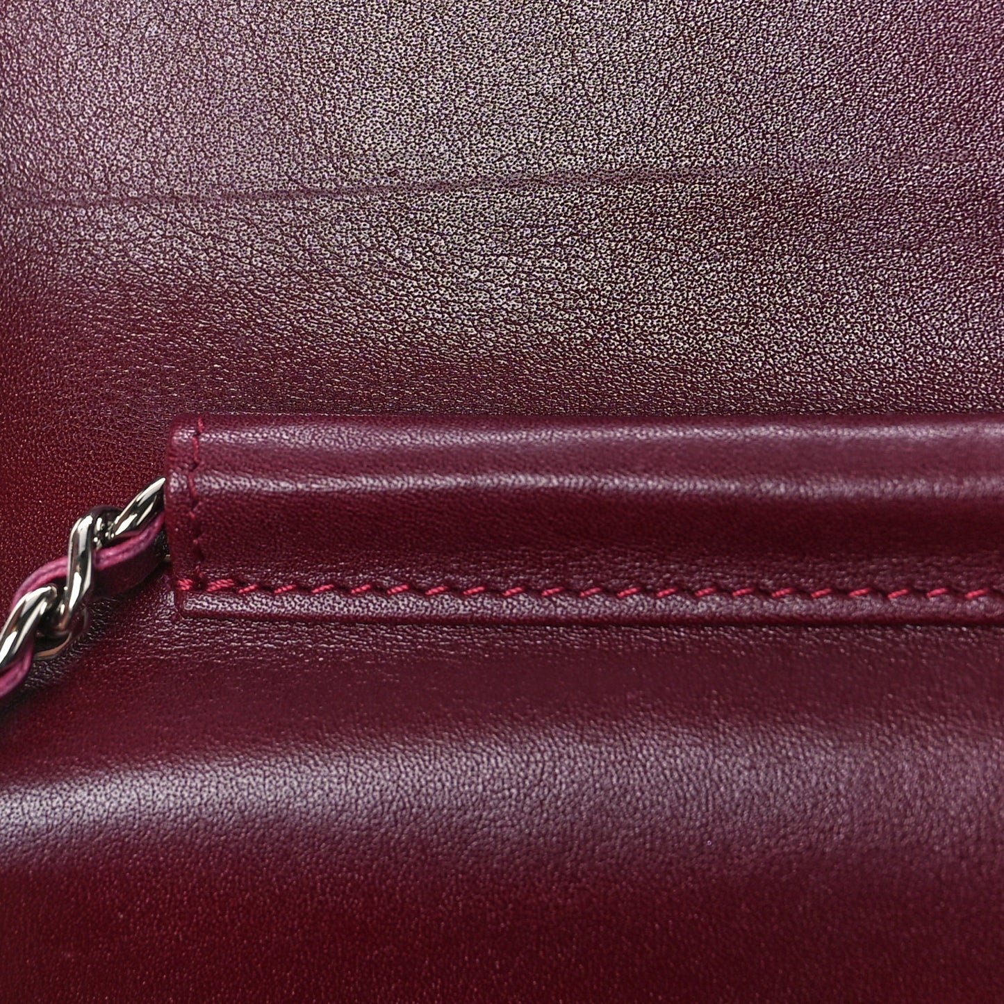 Patent Quilted Brilliant Wallet On Chain WOC Red