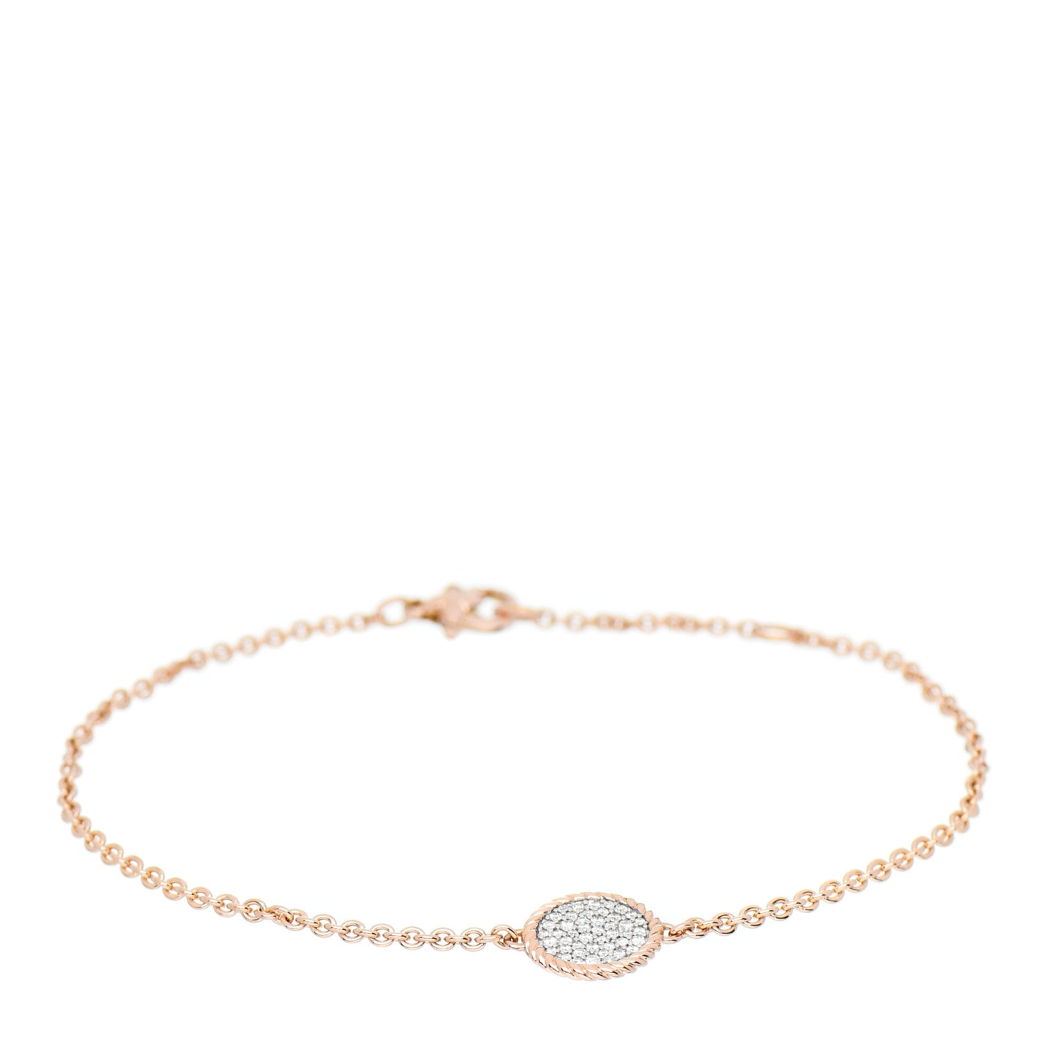 David Yurman 18K Rose Gold Diamond Cable Collectibles Pave Charm Bracelet 1 of 4