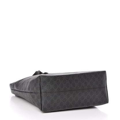 Gucci GG Supreme Monogram Web Handle Vertical Tote Black Grey 4 of 12