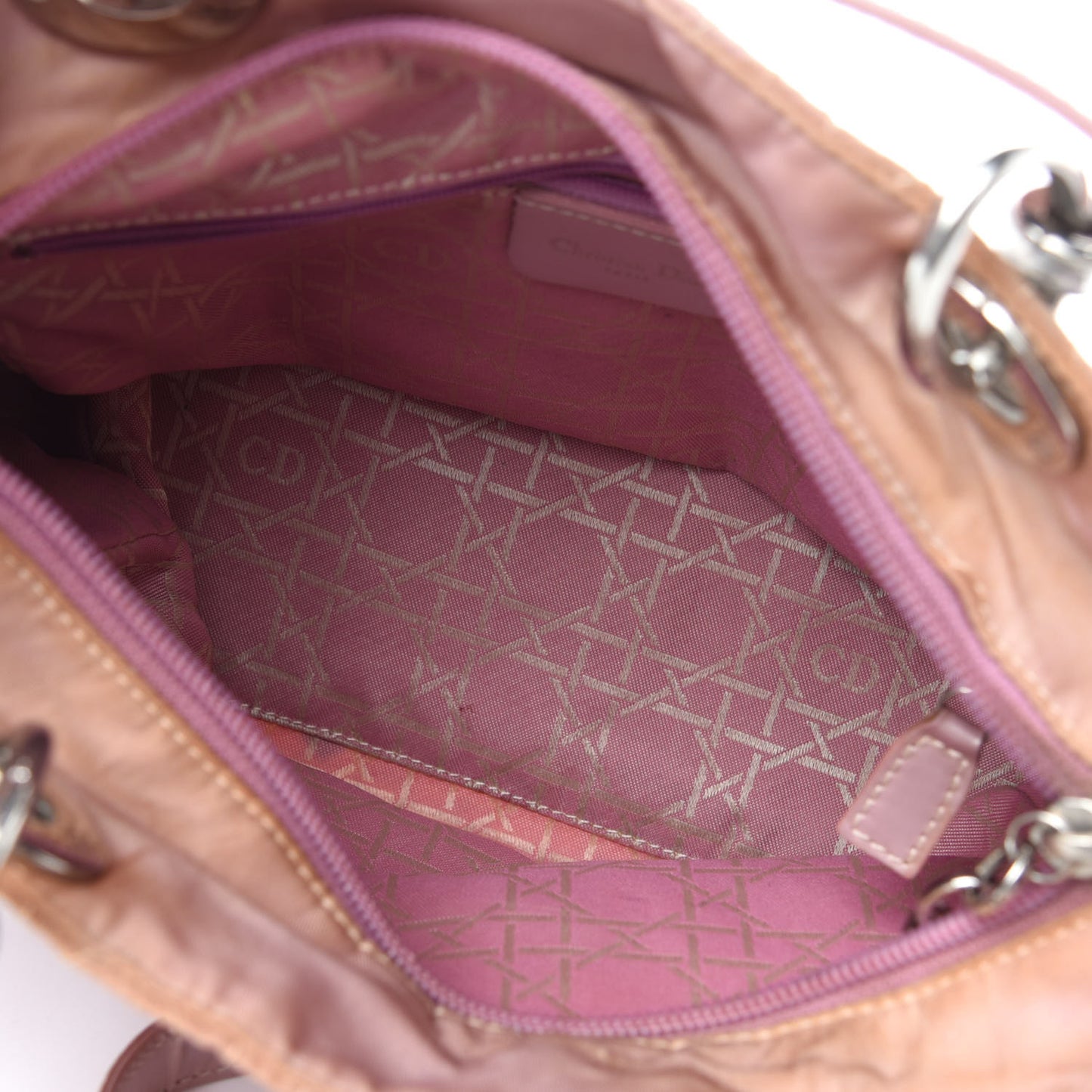 Satin Cannage Medium Lady Dior Pink